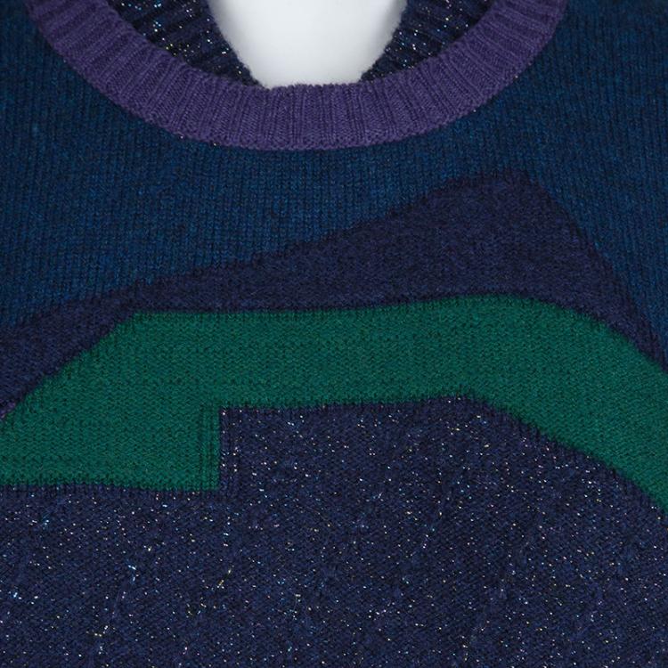 Pre Owned Chanel Multicolor Lurex Knit Sweater L