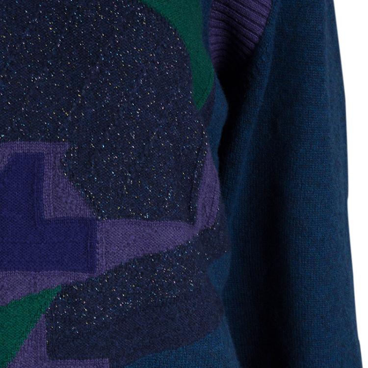 Pre Owned Chanel Multicolor Lurex Knit Sweater L