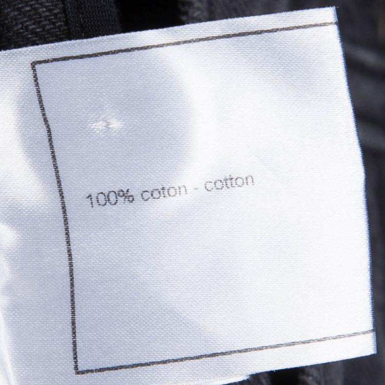 Pre Owned Chanel Grey Denim High Waist Wide Leg Jeans M