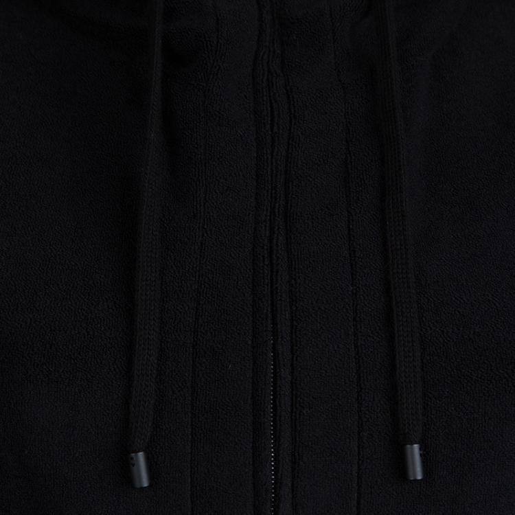 Pre Owned Chanel Black Terry Sleeveless Hooded Vest L