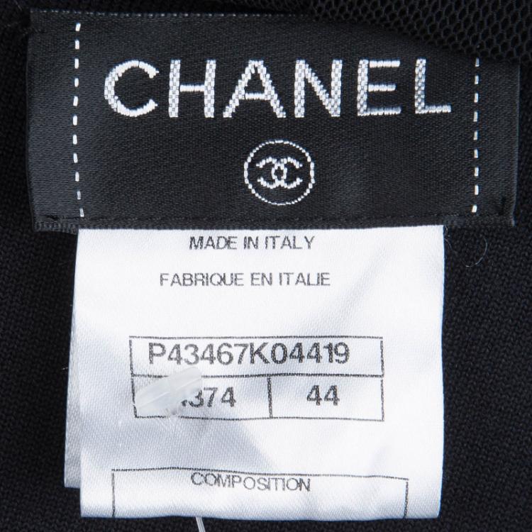 Pre Owned Chanel Black Terry Sleeveless Hooded Vest L
