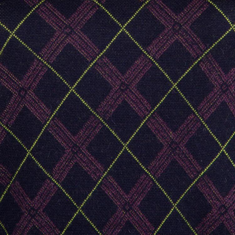 Pre Owned Chanel Purple Argyle Pattern Sleeveless Sweater M