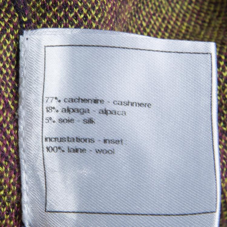 Pre Owned Chanel Purple Argyle Pattern Sleeveless Sweater M