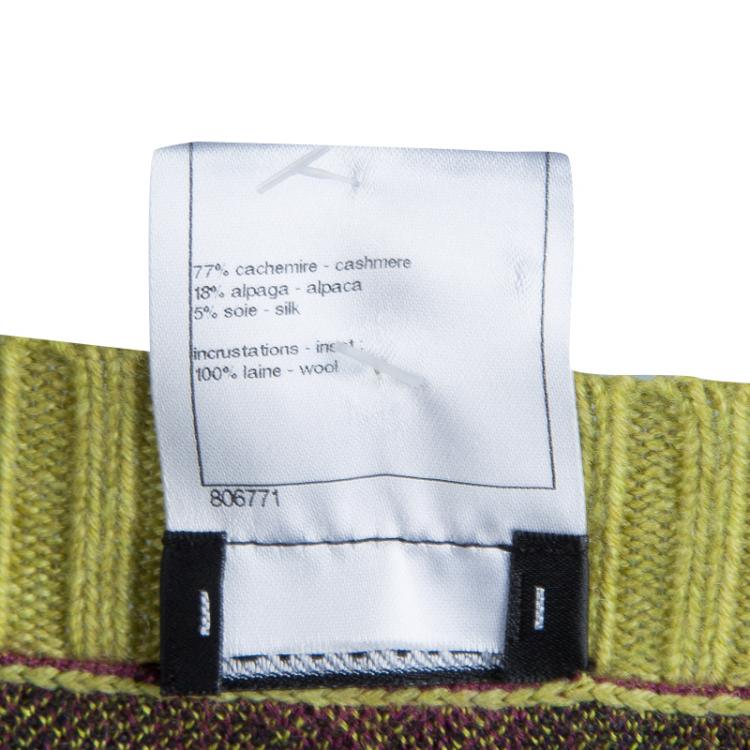 Pre Owned Chanel Purple Argyle Pattern Sleeveless Sweater M