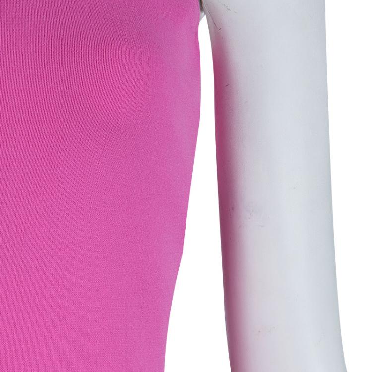 Pre Owned Chanel Pink Knit Racer Back Top M