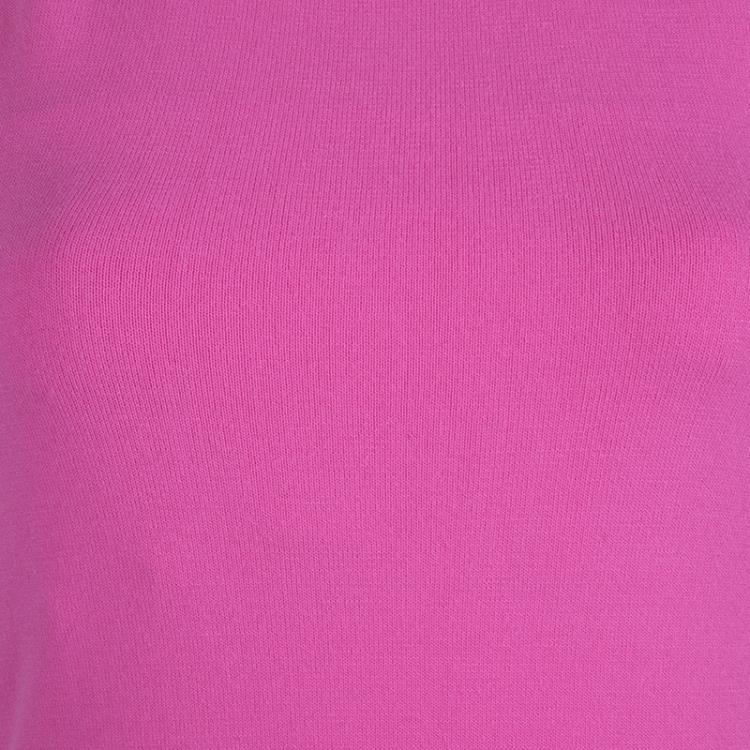 Pre Owned Chanel Pink Knit Racer Back Top M
