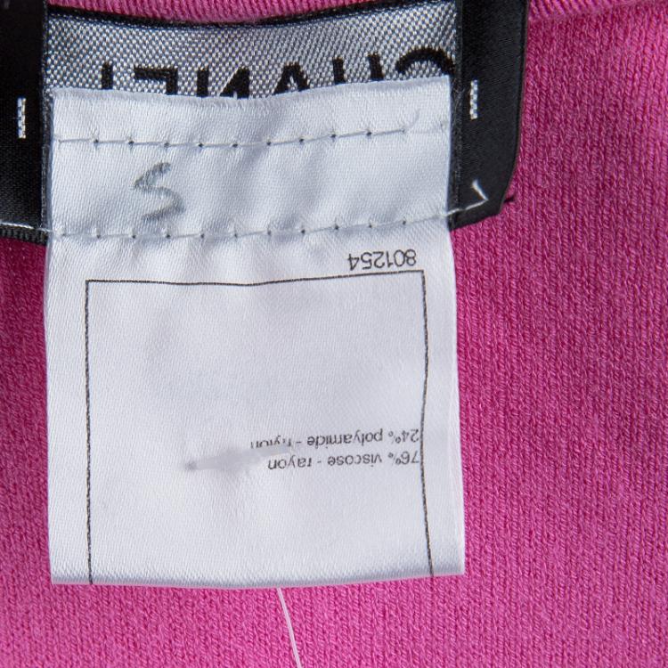 Pre Owned Chanel Pink Knit Racer Back Top M