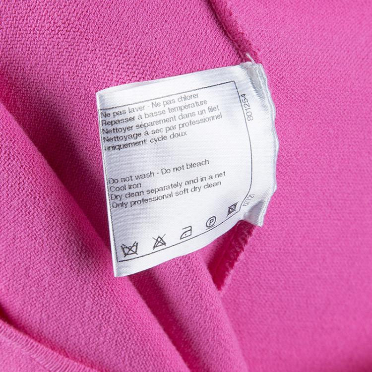 Pre Owned Chanel Pink Knit Racer Back Top M
