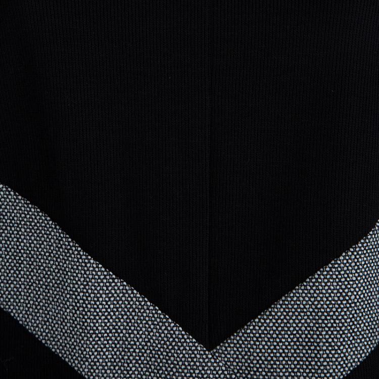 Pre Owned Chanel Monochrome Knit Sleeveless Shift Dress L