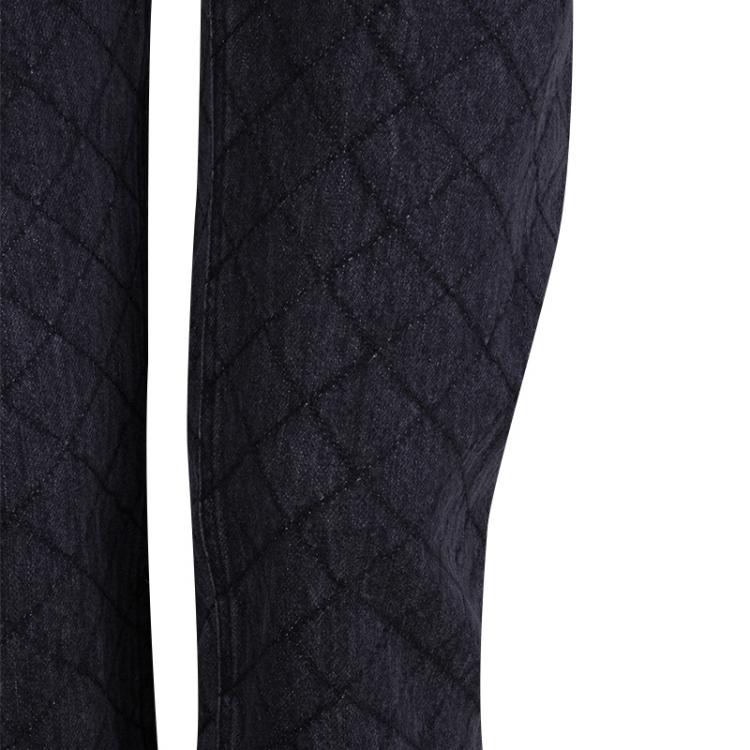 Pre Owned Chanel Dark Grey Stone-Washed Denim Topstitch Detail Jeans M