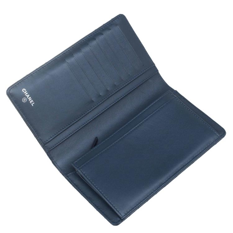 Chanel Navy Blue Patent Bi-Fold Continental Wallet Chanel | TLC