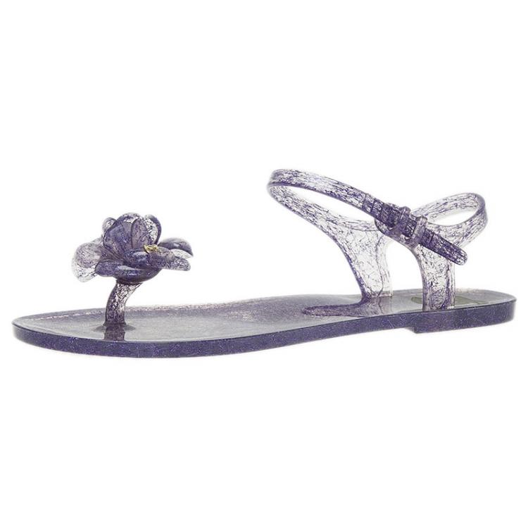 Chanel Purple Jelly Camellia Flower Sandals Size 39 Chanel | The Luxury  Closet