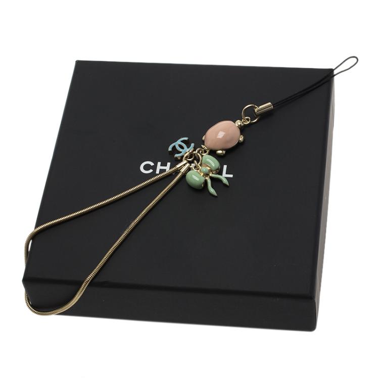 Pre Owned Chanel CC Multicolor Enamel Cell Phone Charm