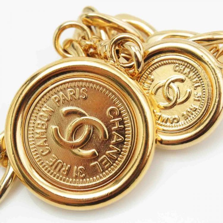 Pre Owned Chanel Gold CC Medallion Chain Belt 85CM