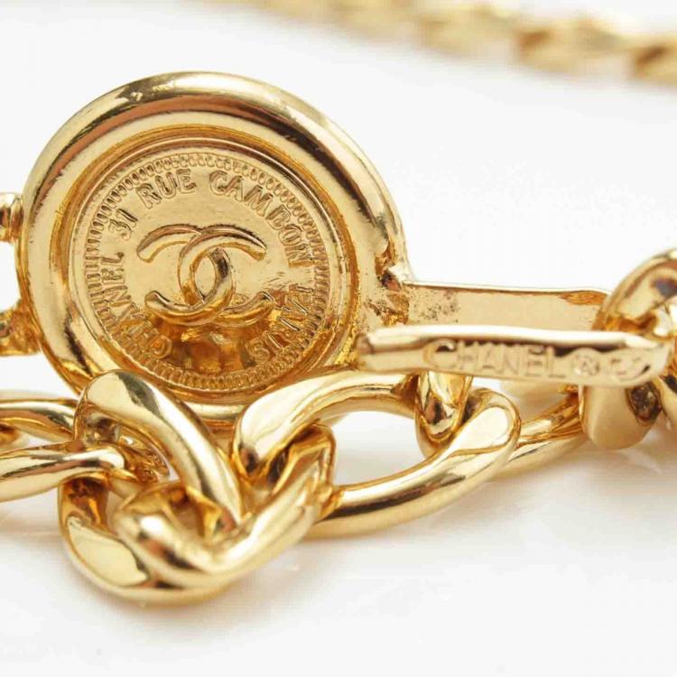 Pre Owned Chanel Gold CC Medallion Chain Belt 85CM
