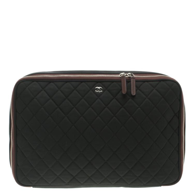 Chanel Black Quilted Nylon Laptop Case 15 Chanel | The Luxury Closet