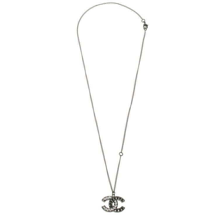 Chanel CC Crystal Black Necklace |