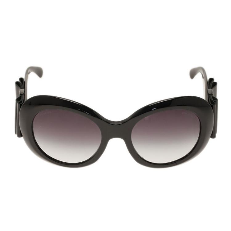 Chanel Black 5282Q Oversized Round Sunglasses Chanel