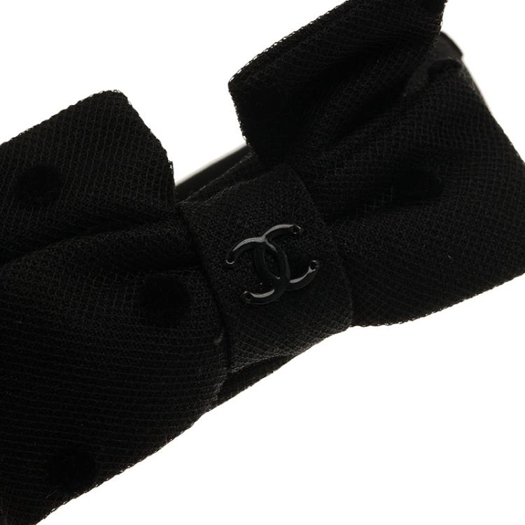 مملوكة مسبقًا Chanel CC Black Bow Headband