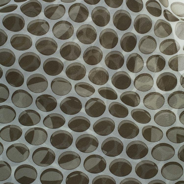 Pre Owned Chanel Brown and White Printed Silk Logo Scarf 