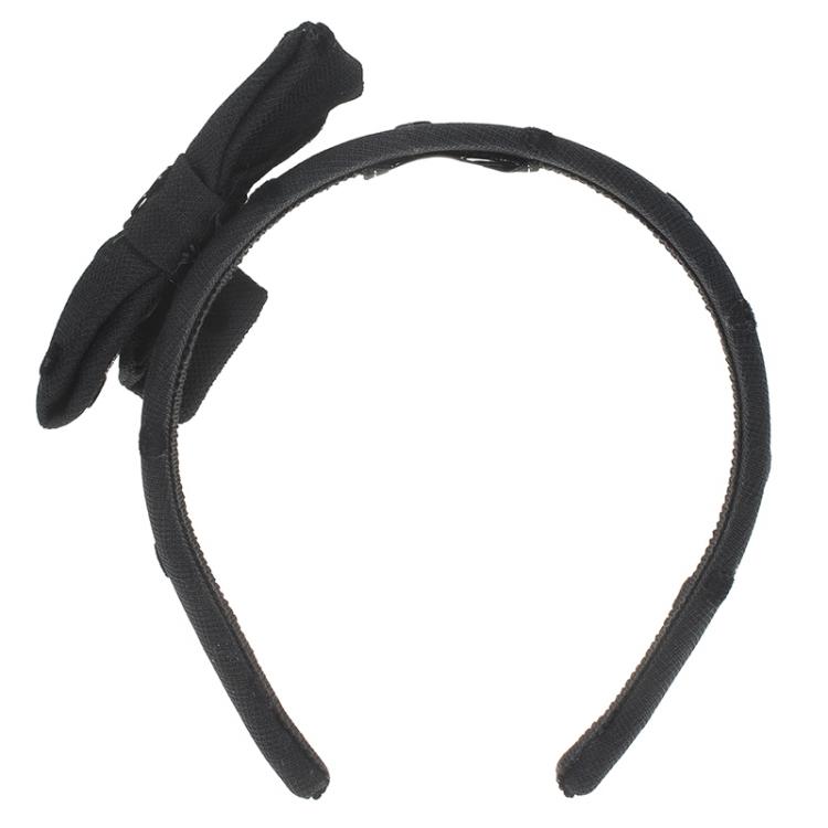 Chanel CC Black Polka Dot Bow Headband Chanel