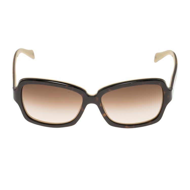 Pre Owned Chanel Tortoise Frame Square Sunglasses