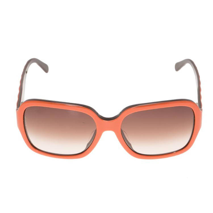 Chanel Orange Quilted 5124 Oversized Sunglasses Chanel