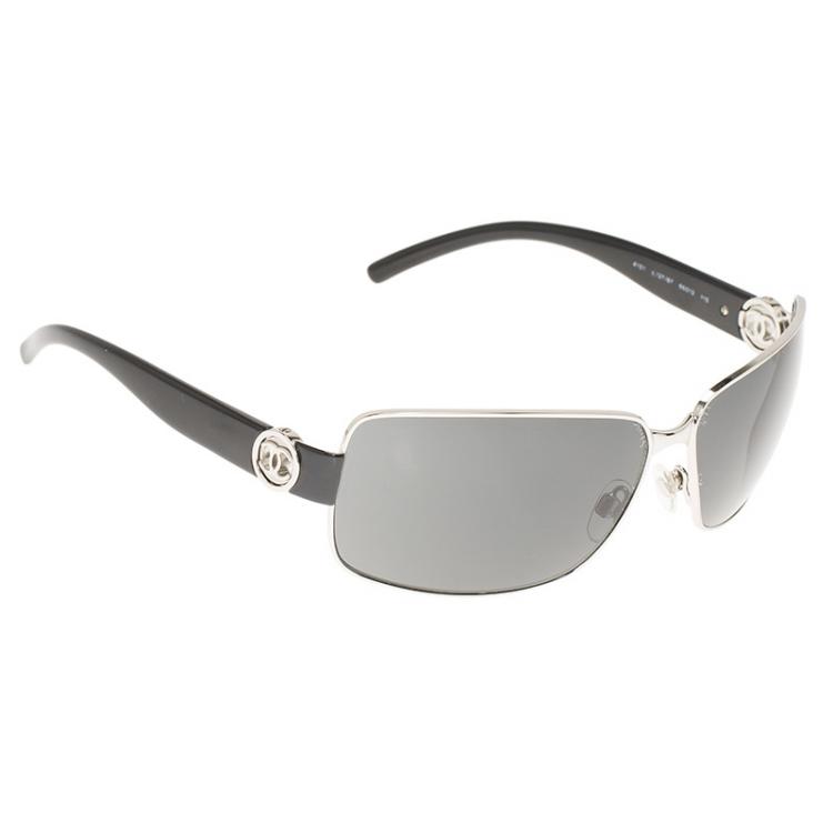 Chanel Black and Silver 4151 Rim Sunglasses Chanel | The Luxury Closet