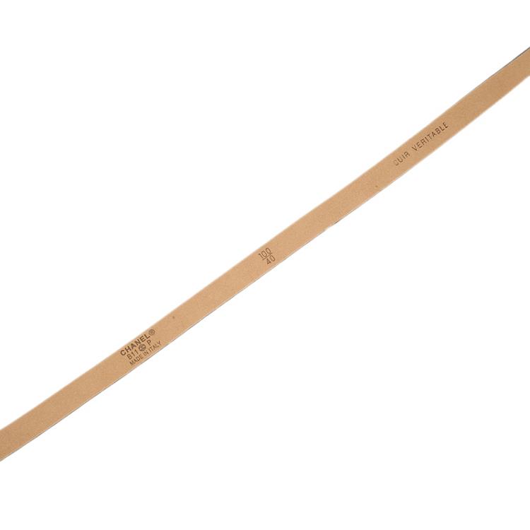 Pre Owned Chanel Black Sequin CC Skinny Belt 100 CM