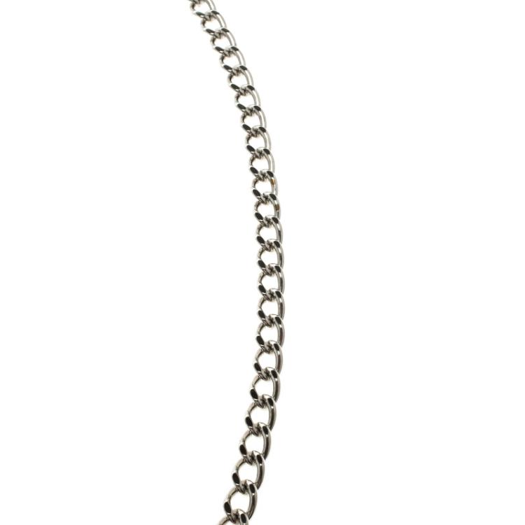 Pre Owned Chanel Black Enamel CC Silver Tone Chain Belt