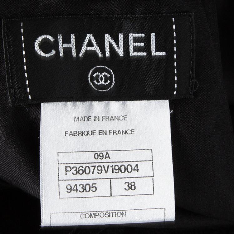 Pre Owned Chanel Black Wool High Waist Pencil Skirt M