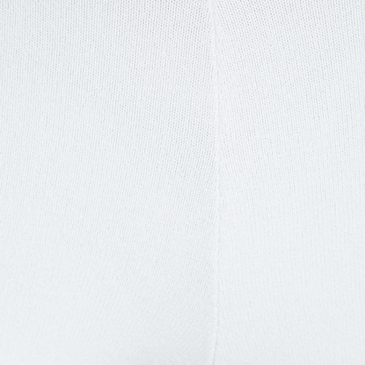 Pre Owned Chanel White Tricot Mesh Side Strap Detail Jogger Pants M