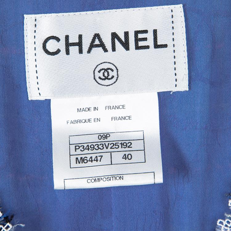Pre Owned Chanel Multicolor Textured Sleeveless Zip Front Dress M