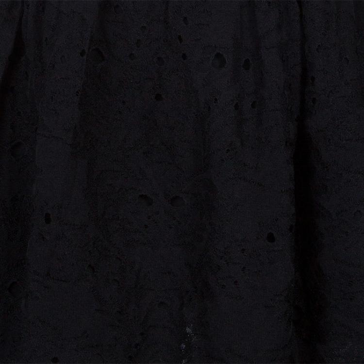 Pre Owned Chanel Black Knit Lace Overlay Bouffant Skirt M