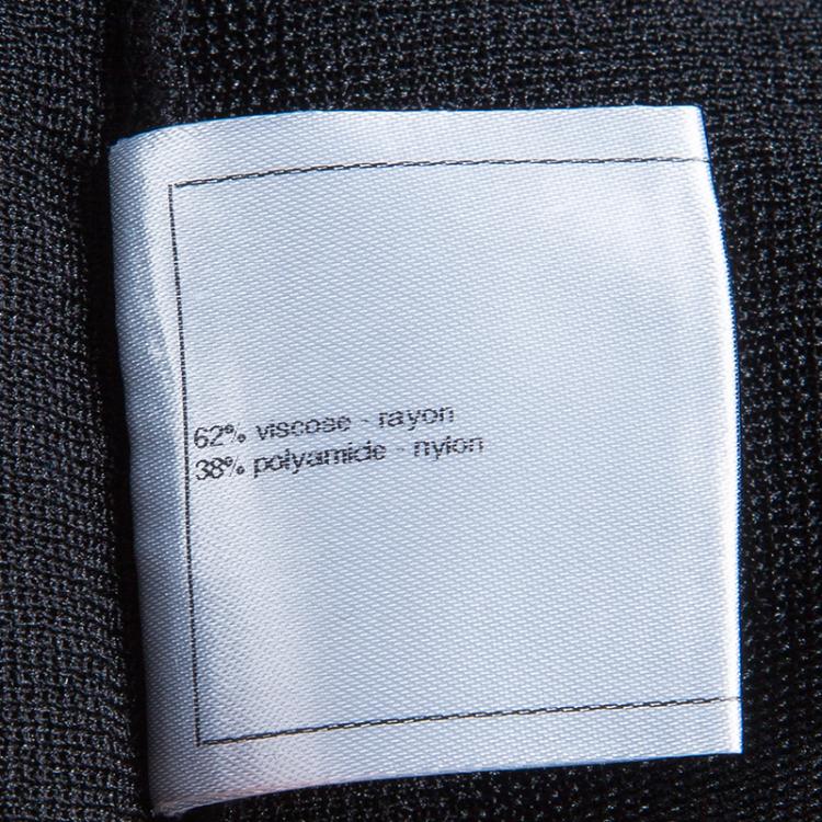 Pre Owned Chanel Black Knit Lace Overlay Bouffant Skirt M