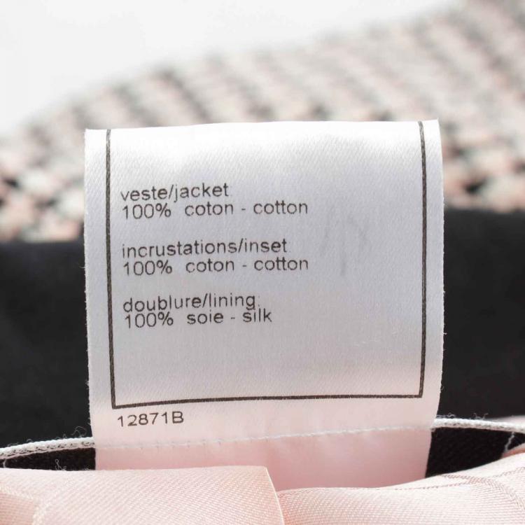 مملوكة مسبقًا Chanel Pink & Black Tweed Tailored Jacket S