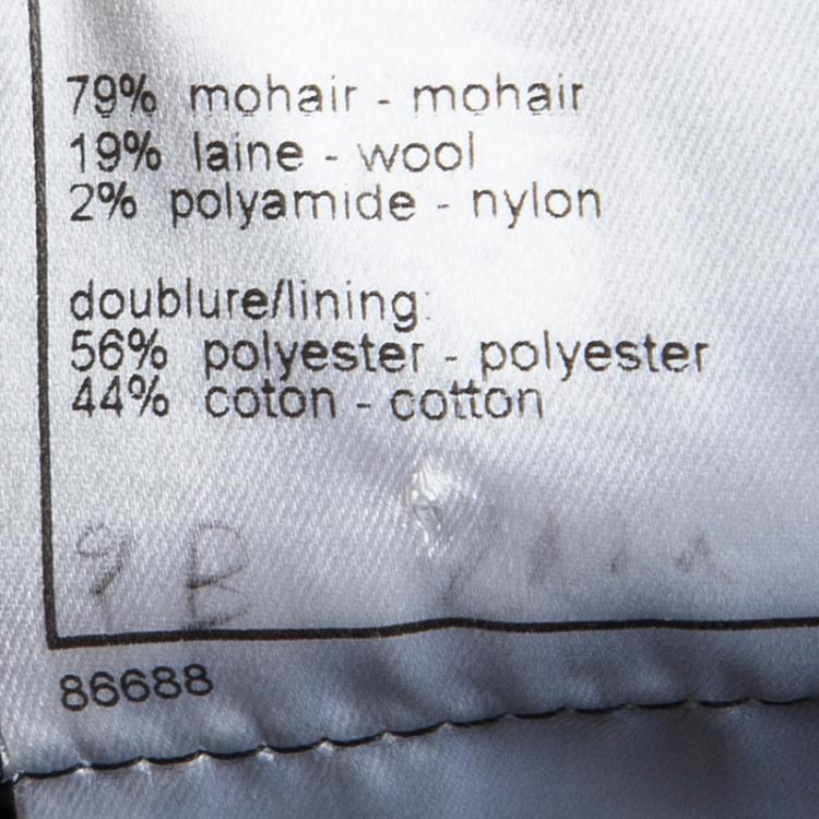 Pre Owned Chanel Multicolor Textured Wool Fringed Collar and Cuff Jacket S