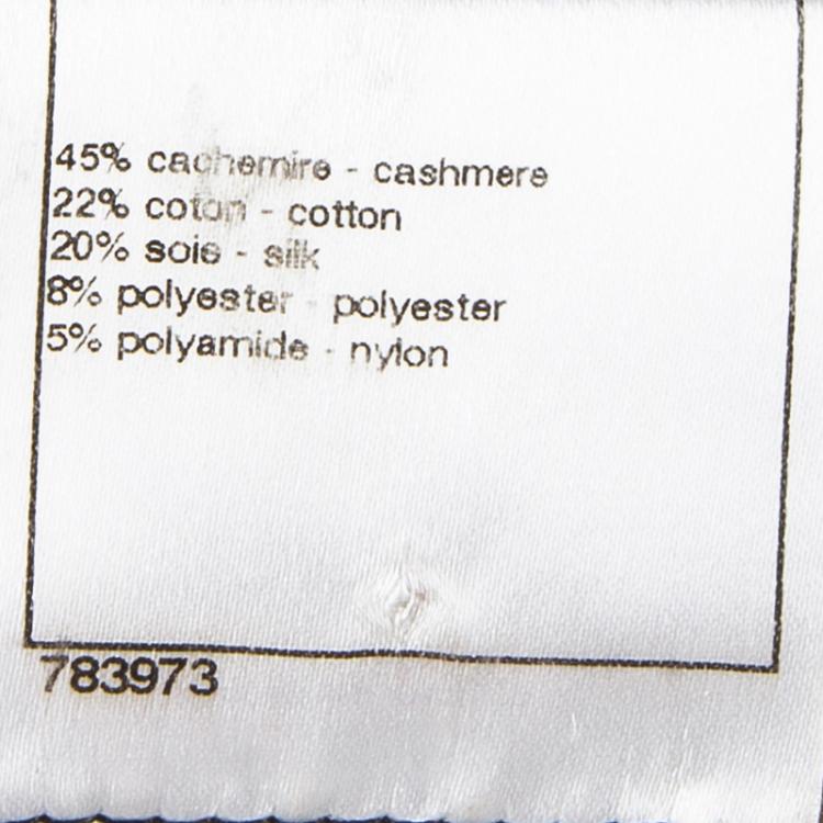 Pre Owned Chanel Grey Lurex Knit Rib Trim Sleeveless Top M