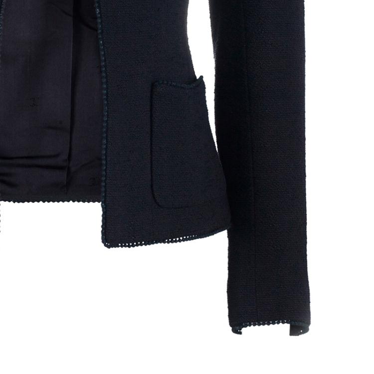 Pre Owned Chanel Black Light Bouclé Skirt Suit M