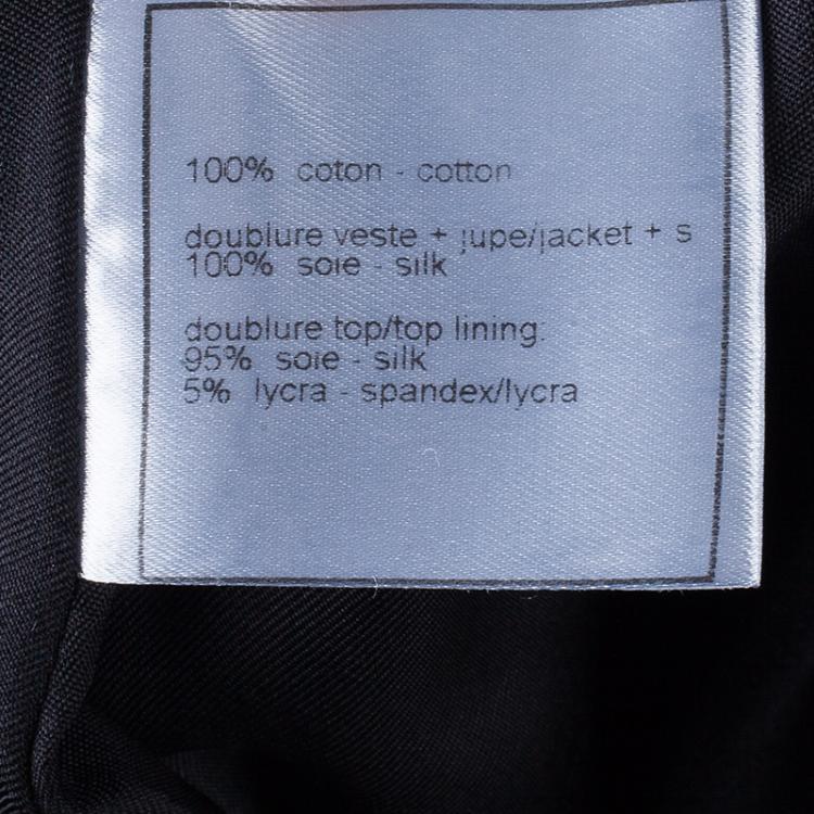 Pre Owned Chanel Black Light Bouclé Skirt Suit M