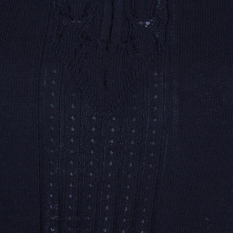 Pre Owned Chanel Knit Detail Black Top S