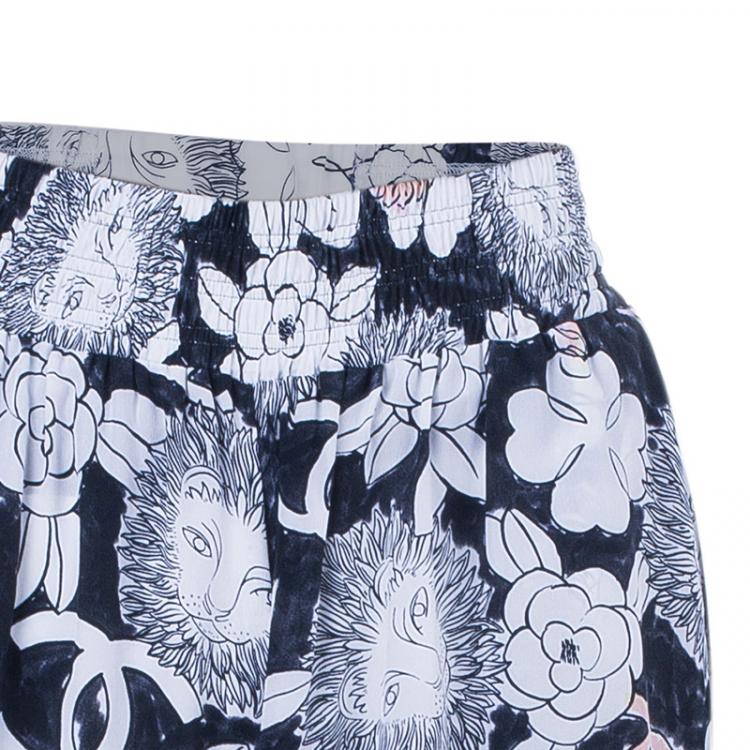 Pre Owned Chanel Silk Printed Palazzo Pants M