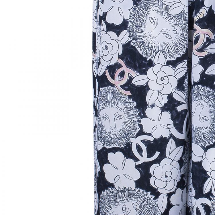 Pre Owned Chanel Silk Printed Palazzo Pants M