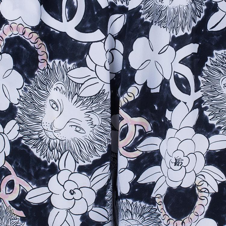 Pre Owned Chanel Silk Printed Palazzo Pants M