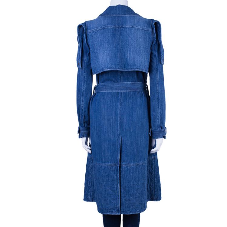 Pre Owned Chanel Denim Long Coat S
