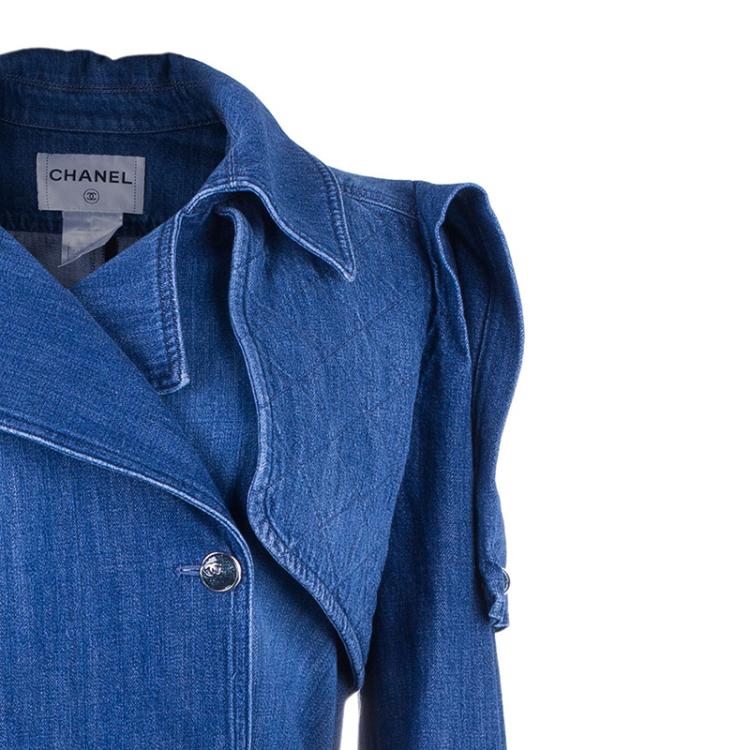Pre Owned Chanel Denim Long Coat S