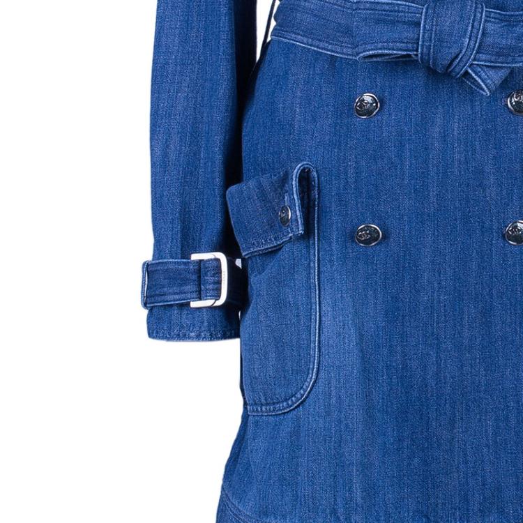 Pre Owned Chanel Denim Long Coat S