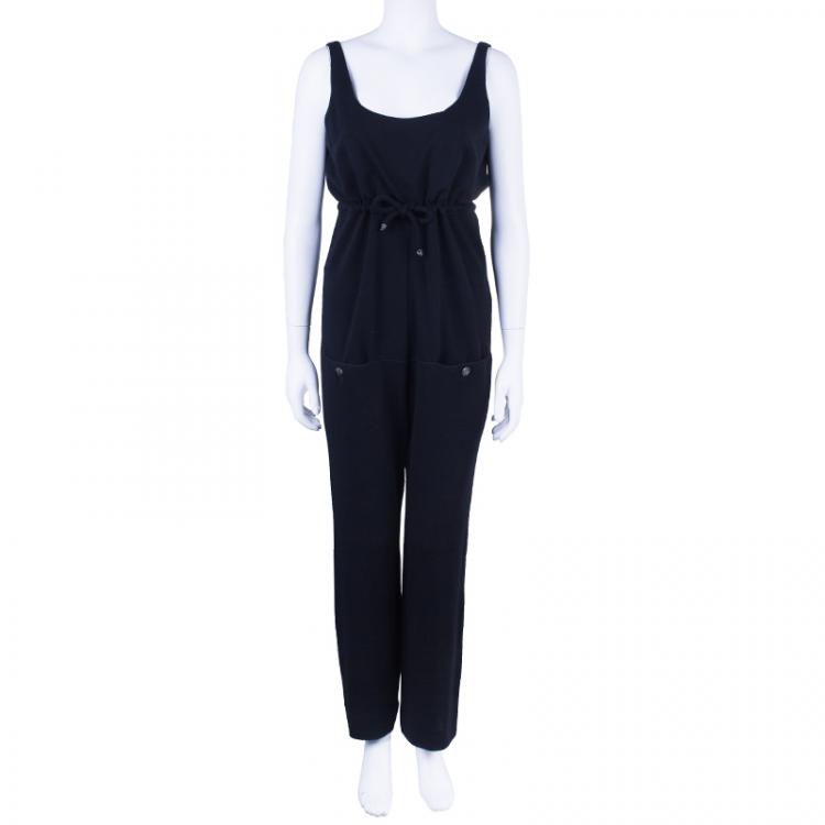 Pre Owned Chanel Sleeveless Drawstring Jumpsuit M