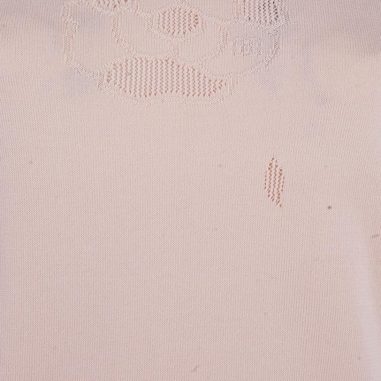 Pre Owned Chanel Blush Pink Knit Top M