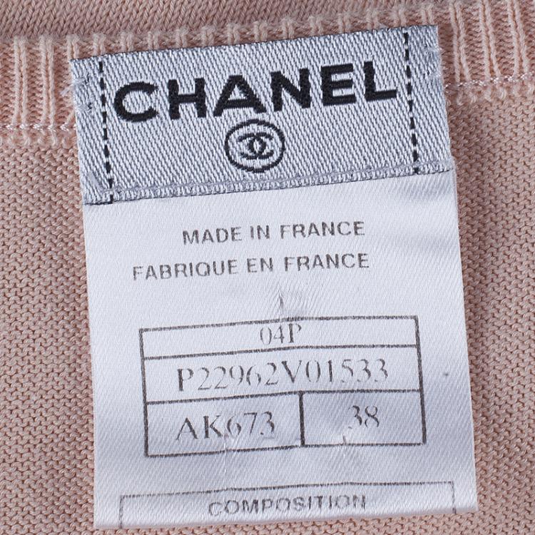 Pre Owned Chanel Blush Pink Knit Top M